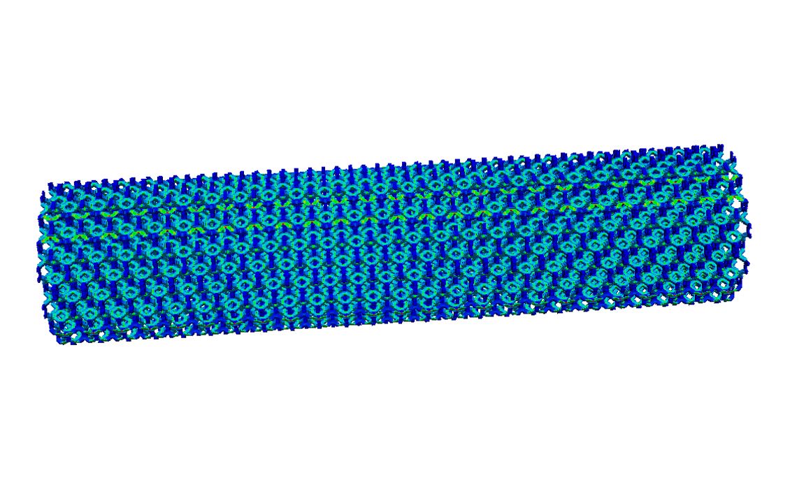 Resulting power density for inductive heating of an exemplary foam structure